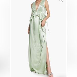 TopShop Bridesmaid Peplum Satin Gown, Light Green, size US 4